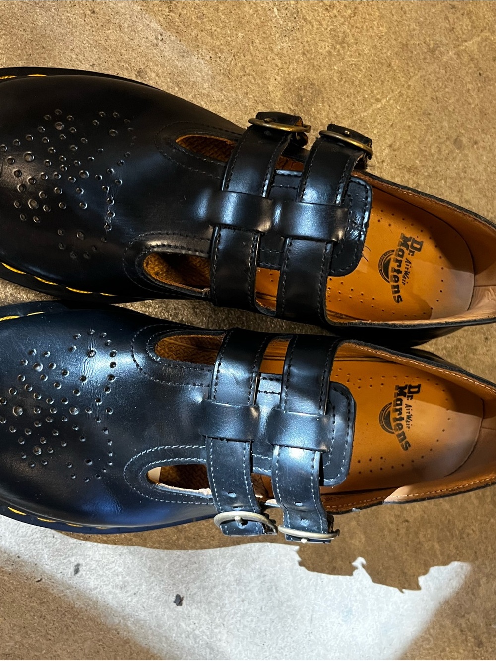 Dr. Martens Black Leather Double-Strap Mary Jane Loafers